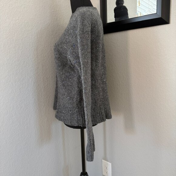 EVERLANE Confetti Crew Charcoal Gray Merino Wool Sweater Medium - Picture 4 of 15